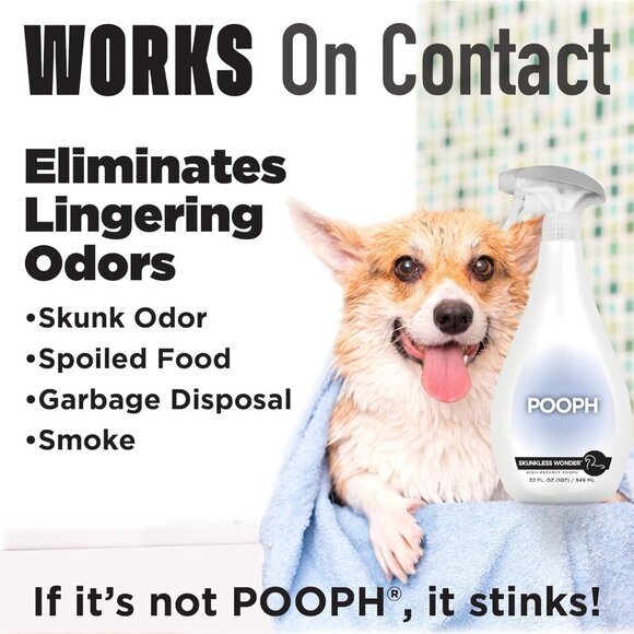 POOPH Skunkless Wonder Get Rid of Pet Skunk Smell Odor Eliminator 32 oz New Safe - Picture 3 of 10